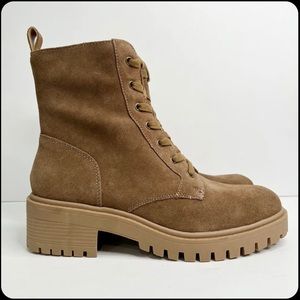 Crown Vintage Telinda Combat Boots, Women's Size 6.5 Sesame